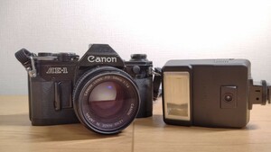 Canon/キヤノン・フィルムカメラ　AE-1/レンズ・ストロボ付属