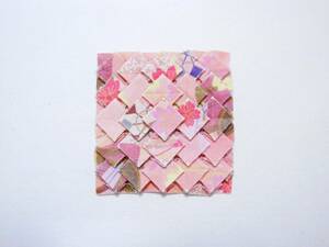 ピラミッド折り　折り紙　ピンク　絵柄　（ 小 ）　Pyramid　origami　ハンドメイド