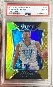 ★PSA9【RC】 Aaron Gordon 2014-15 PANINI SELECT Gold アーロン・ゴードン NBA Rookie non auto card ルーキー 鑑定済 カード Nuggets