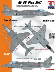 CTA-20 1/48 CTA AV-8B ハリアーⅡ プラス イタリア海軍用デカール 戦闘機 攻撃機