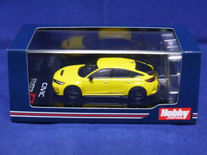 ☆1/64・Hobby JAPAN〃HONDA CIVIC TYPE R (FL5) /ホンダ　シビック　タイプＲ・エンジンディスレイ〃HJ641063Y・カスタマイズドイエロー★