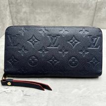 1円■新型■ ルイヴィトン Louis vuitton ジッピーウォレット モノグラム アンプラント マリーヌルージュ 長財布 M62121 現行 紺色_画像2