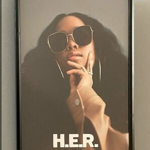 【額付き】A4アートポスター H.E.R. R&B シンガー singer インテリア フレーム H007