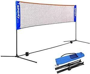 バドミントン用ネット テニスネット テニス練習用ポータブルネット 折り畳み 簡単組み立て テニス・バドミントンネット 収納袋付