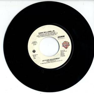 Hank Williams Jr. 「Attitude Adjustment/ Knoxville Courthouse Blues」米国WARNER盤EPレコード　