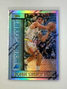 【90年代名作】96-97 Topps Holding Court HC11 Refractor John Stockton Utah Jazz ジョン・ストックトン NBAカード