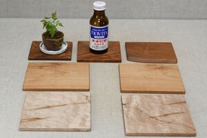 欅ミニ敷板。ミニ盆栽台、新品　７点