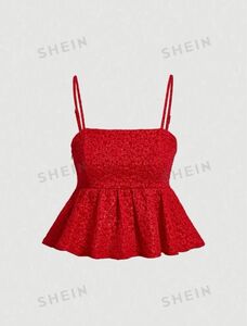 SHEIN MOD ジャガードキャミソール　赤