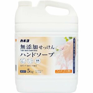 大容量 コック付き 日本製 アレルギーテスト済 ・液体ポンプ兼用 5ｋｇ 無添加せっけんハンドソープ カネヨ石鹸 65の画像1