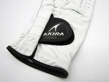新品 AKIRA/アキラ メンズ グローブ 天然皮革 MAKES THE FUTURE 22cm 白黒_画像4