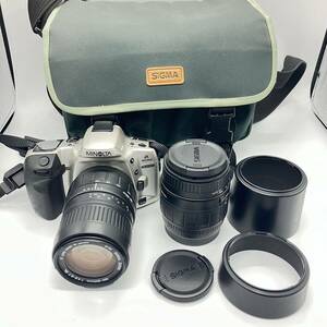 1円〜 4M MINOLTA ミノルタ デジタルフィルム一眼レフカメラ α 303si SUPER レンズ2本 28-80mm 100-300mm 動作未確認 バッテリー付き 