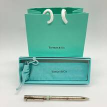 1円〜 4F TIFFANY&Co ティファニー ツイスト式 ボールペン Tクリップ シルバー925 刻印 総重量22.55g 筆記具 ブランド ケース付き Tiffany _画像1