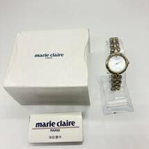 1円〜 4M marie claire 腕時計 D852CH-00 CS マリ・クレール 箱 保証書付き クオーツ QUARTZ腕時計 動作未確認 シルバー/ゴールドカラー_画像1