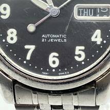 1円〜 4T SEIKO 5 腕時計 7S26-01V0 3D6361 自動巻き AUTOMATIC 動作未確認 セイコー ファイブ デイデイト 黒文字盤 21石_画像4