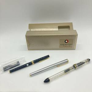 1円〜 4☆ SHEAFFER Riviere ふでDEまんねん 万年筆 ペン先 ゴールド系 外箱 替えインク付き レトロ スーツシーン まとめて シェーファー