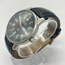 1円〜 4☆ WENGER S.A.K. DESIGN 腕時計 096.0465 クォーツ QUARTZ腕時計 ウェンガー 動作未確認 ミネラルクリスタル スイス製 デイデイト_画像8