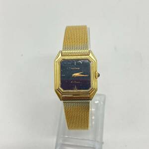 1円〜 4M WALTHAM 腕時計 750808 クオーツ QUARTZ腕時計 動作未確認 ステンレススティールバック ブランド ゴールドベルド ブラック文字盤