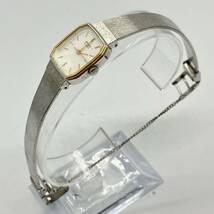 1円〜 4T SEIKO 腕時計 240043 1421-6640 クオーツ QUARTZ腕時計 動作未確認 セイコー スクエア ステンレススティールバック レディース_画像8