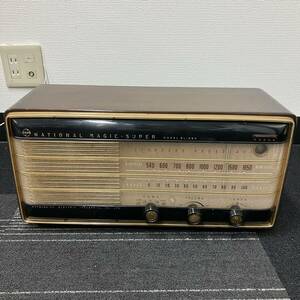 1 jpy ~ 5T National vacuum tube radio BL-280 antique Showa Retro National that time thing present condition pick up operation not yet verification interior front surface knob coming off have 