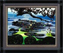 【真作】【WISH】アイベン・ロール Eyvind Earle「ミスティックマウンテン」シルクスクリーン 約30号 大作 直筆サイン 　 #24042489_画像2