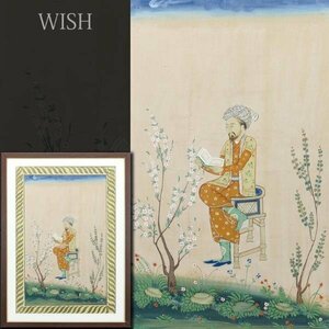 【WISH】 中国画 20号大 大作 中国美術 本を読む人物像 #24043863