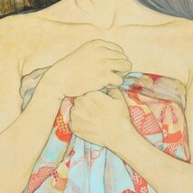 【真作】【WISH】大竹彩奈「うつろい」日本画 10号 共シール ◆HP掲載作品 名画 〇「美人画づくし」掲載・現代美人画超人気画家#24052072_画像4