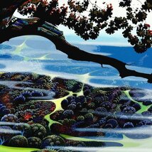 【真作】【WISH】アイベン・ロール Eyvind Earle「ミスティックマウンテン」シルクスクリーン 約30号 大作 直筆サイン 　 #24042489_画像4