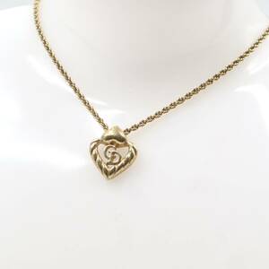 *ChristianDior Christian Dior Vintage CD Logo Heart колье аксессуары оттенок золота 