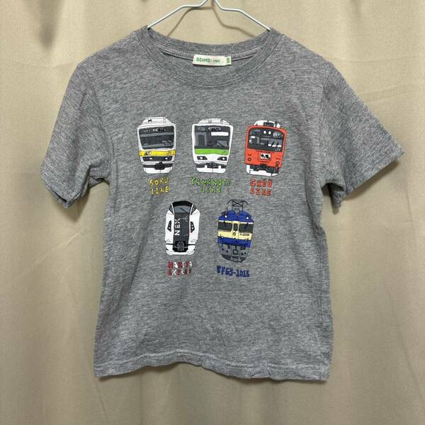 古着　beams mini 鉄道　電車　半袖Tシャツ　120 ビームスミニ