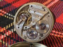明治時代〜大正時代 WALTHAM U. S.A. 7JEWELS アンティーク 機械彫刻入り ウォルサム大型懐中時計 琺瑯文字盤 小秒針付き 美品 _画像7