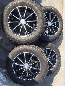 ○A8993 ECO FORME pcd100 15x6j 5穴in43 195/65R15 スタッドレスタイヤ 19年製　ブリザック○