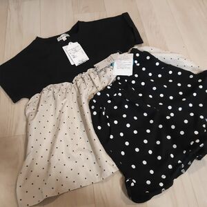 チュニック トップス ショートパンツ ドット 120 女の子 新品 半袖