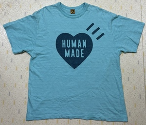 美品★HUMAN MADE（ヒューマンメイド）ハートロゴプリントカラーTシャツ希少ブルーグリーンsize3XL◯送料込NIGOケンゾーKENZO