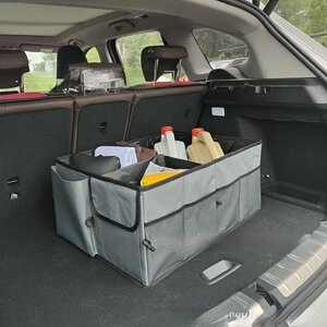 車用収納ボックス 折り畳み式 頑丈 防水メッシュポケット付き キャンプ BBQ アウトドア トランクボックス (2色) 508