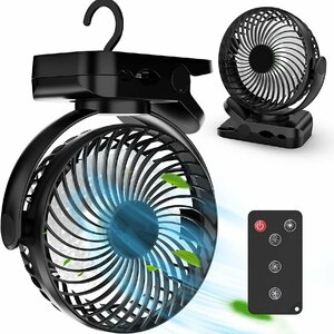  desk electric fan clip usb small size timer remote control attaching quiet sound rechargeable 8000mAh air flow 3 -step Mini powerful car camp disaster prevention camp 797