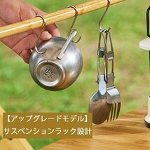 棚 ラック テーブル 竹製 折りたたみ 収納 バンブーラック 小物置 植物 アウトドア キャンプ 3段 681S_画像3