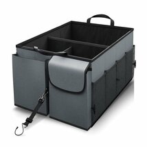 車用収納ボックス 折り畳み式 頑丈 防水メッシュポケット付き キャンプ BBQ アウトドア トランクボックス (2色) 508_画像4