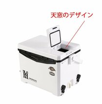 釣り用クーラーボックス 20L 大容量頑丈ボディ 保温保冷 ハンドル　釣り 防水 白 703_画像3