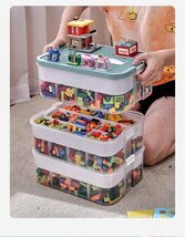 収納ボックス 3層式 おもちゃ 収納 レゴ ブロック 収納 ケース レゴ 収納ケース 仕切り キッズ お片付け ブロック 593or（オレンジ）_画像3