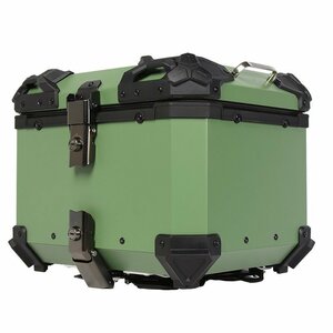 リアボックス 大容量45L モノキーケース バイク用トップケース 取り付け金具付き ハンドル付 バイク用収納ケース 防水 鍵2本 グリーン 384