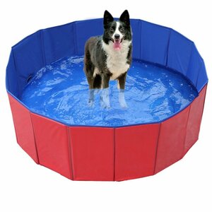  pool vinyl pool child pet pool ball pool Kids dog for pool air pump un- necessary carrying home use 120*30( red )202rd