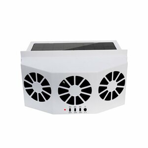  solar fan in car exhaust fan air purifier car electric fan solar panel installing rechargeable battery un- necessary window ... only cooling ..( white )567