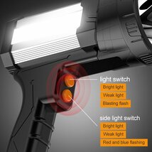 懐中電灯 USB充電式 充電式スポットライト 3つのライトモード LEDスポットライト 懐中電灯 防水 折りたたみ式 防災 登山 夜釣り 398_画像4