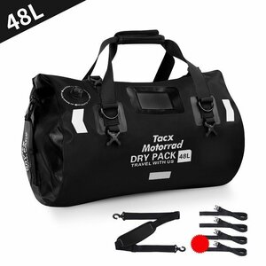  multifunction for motorcycle seat bag camp high capacity 48L capacity changeable waterproof folding storage commuting going to school reflector large aperture ( black ) 378bk