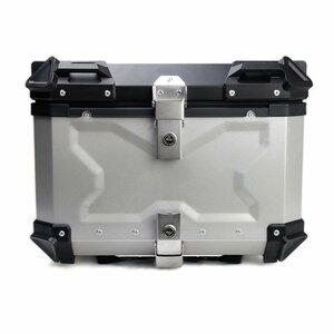  bike rear box bike box high capacity aluminium rear box carrier reflection obi full-face easy removal and re-installation for all models 45L silver 