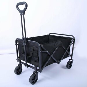  outdoor Wagon folding 150L carry cart light weight high capacity one touch Wagon outdoor camp push car carrier black 678