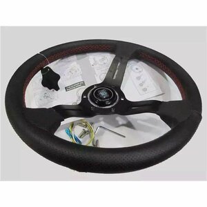  steering gear * wheel car steering wheel for 13 -inch 330 millimeter meter black color spoke real leather leather sport car racing universal 817