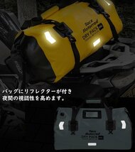 多機能 バイク用シートバッグ キャンプ 大容量48L 容量可変 防水 折り畳んで収納 通勤通学 リフレクター 大きな開口部 (ブラック) 378bk_画像10