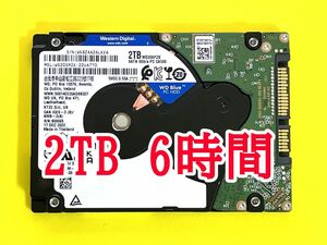 ★ 2TB ★　WD Blue　/　WD20SPZX【使用時間：6ｈ】2022年製　新品同様　2.5インチ内蔵HDD　7mm厚