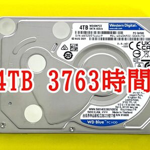 ★ 4TB ★ WD40NPZZ【使用時間：3763ｈ】2021年製　良品　Western Digital Blue　15mm厚